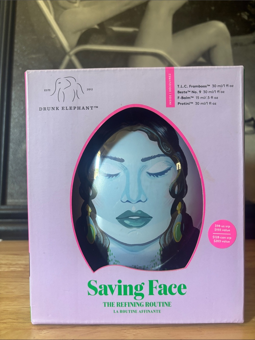 Drunk Elephant Saving Face Cosmetic  Case, No Skincare Included
